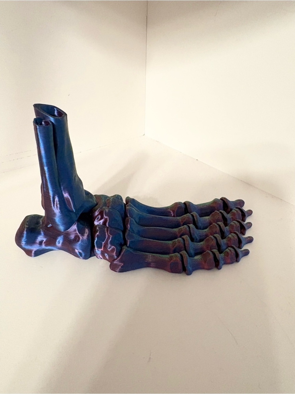 3D Printed Skeleton Foot- Articulated &  anatomically correct  iridescent colors - Picture 2 of 3